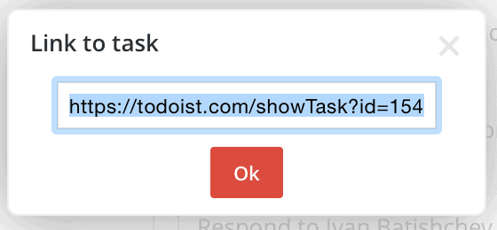 Todoist - Copy Link Task