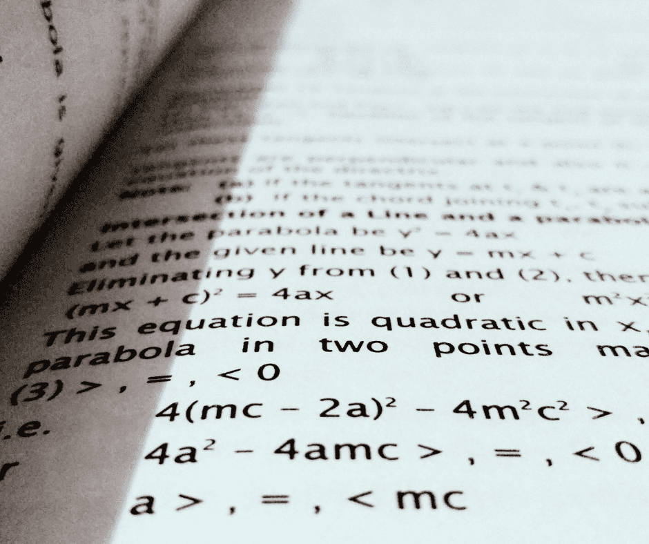 An open book with mathematical notation, symbolizing the laws of thought behind human reasoning