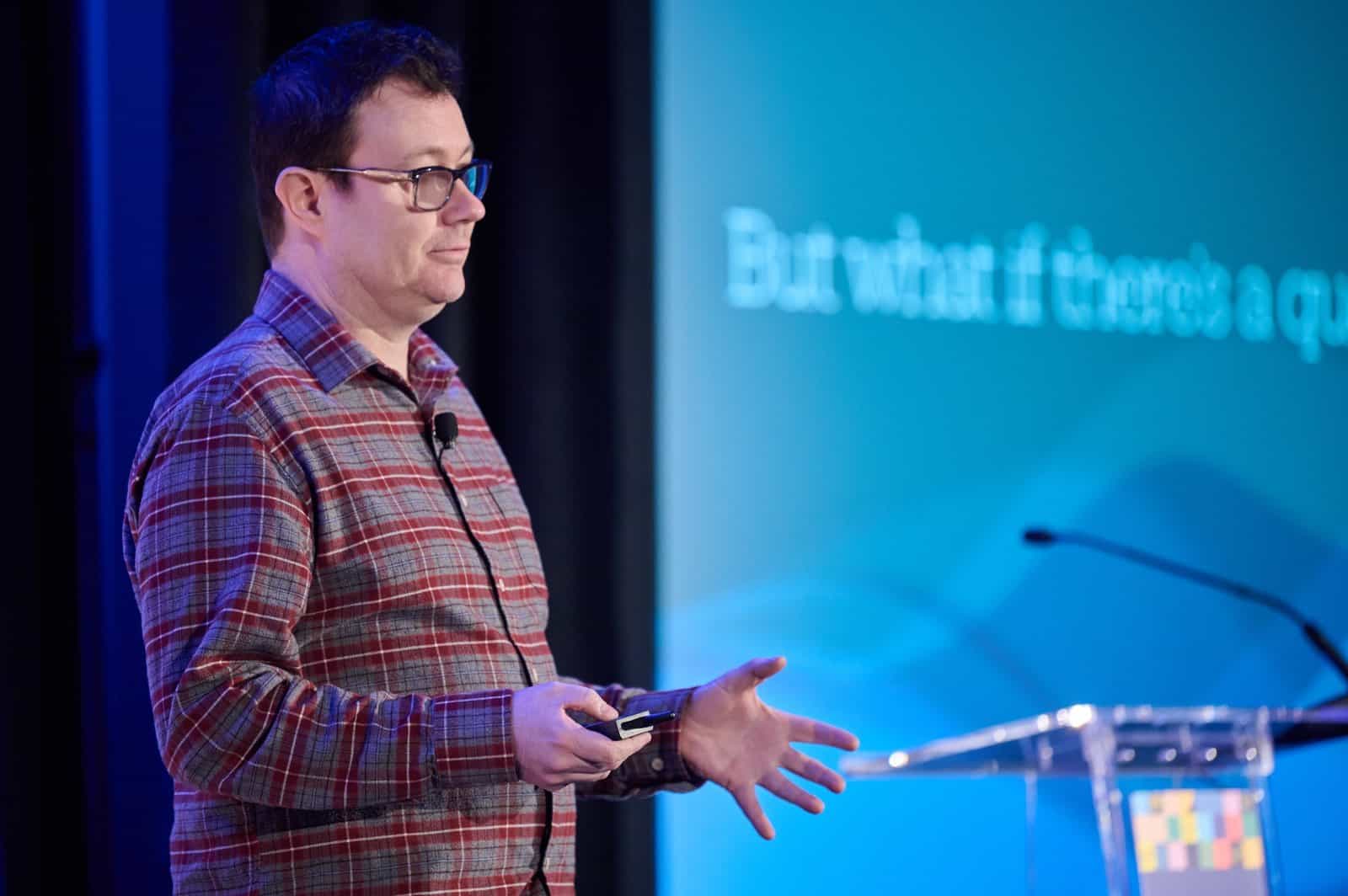 Mike Vardy speaking at the Rising Economy Summit, Victoria, March 2026